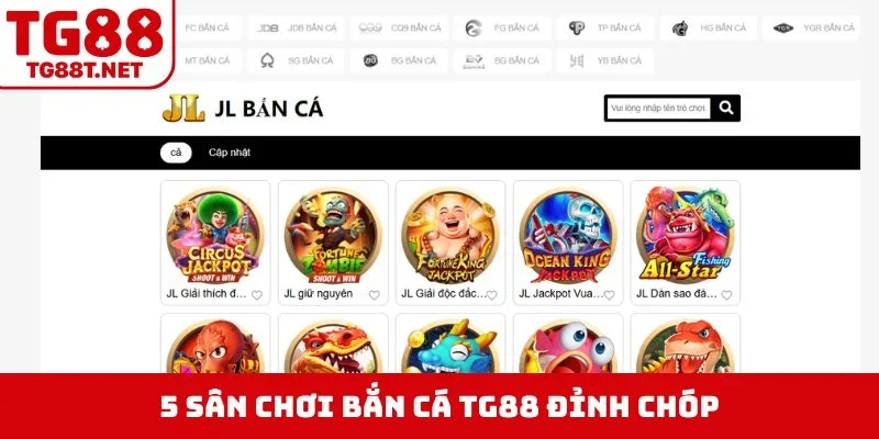 5 sân chơi bắn cá TG88 đỉnh chóp