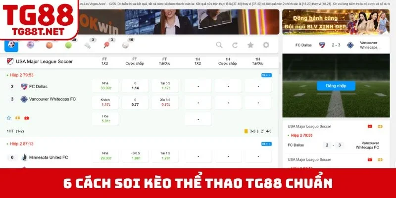 6 cách soi kèo thể thao TG88 chuẩn