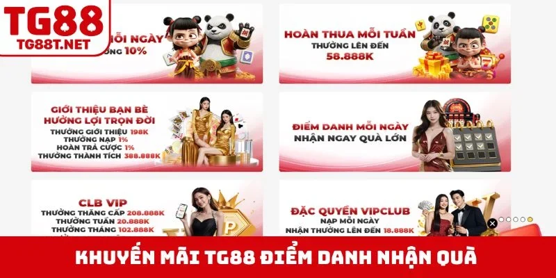 Khuyến mãi TG88 điểm danh nhận quà
